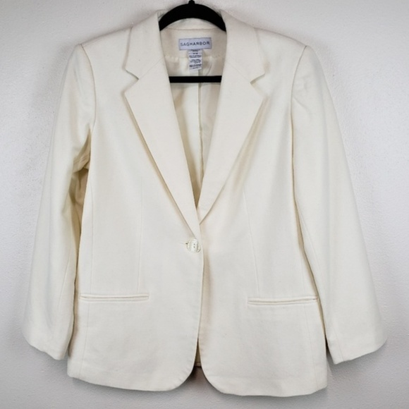 Sag Harbor Jackets & Blazers - Sag Harbor 100% wool cream color blazer size 8